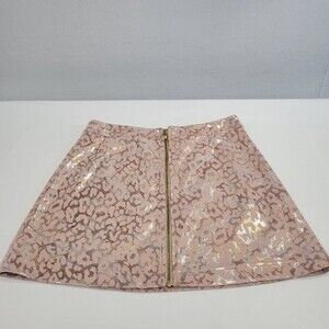 Morgan Claire Pink and Metallic Skirt with Zipper Front Size M